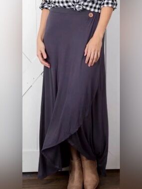 Matilda Jane “Sweet And Simple” Maxi Skirt Medium Gray Womens Joanna Gaines